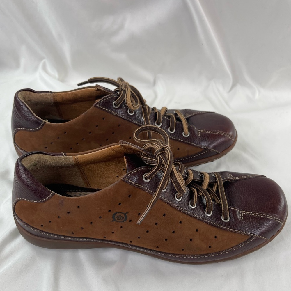 Born Hawkeye Brown Leather Lace Up Sneakers 9.5 - Picture 2 of 8